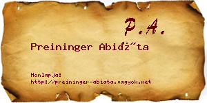 Preininger Abiáta névjegykártya